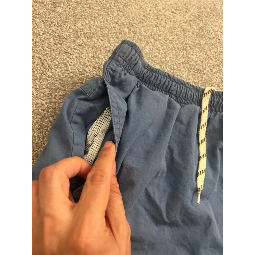 Baja Blue Swim Trunks Mens Large Blue Excellent Vintage Cotton Mesh Lined Shorts